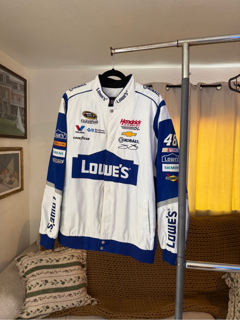 Nascar Lowe's White and Blue Men’s Racing Jacket